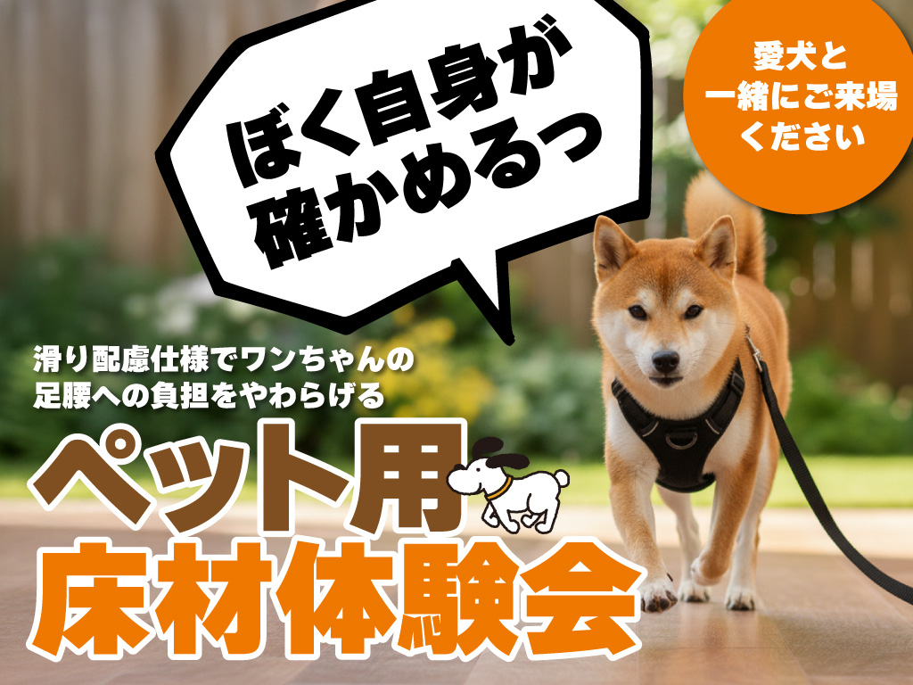 【愛犬同伴イベント】ペット用床材体験会